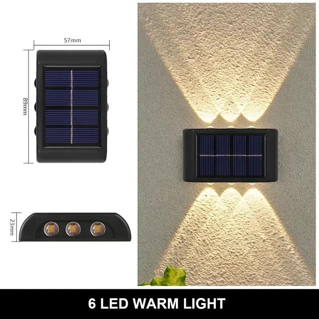 6-10 LED Solar Outdoor Wall Lights IP65 Waterproof Decorative Landscape Lamps for Villa Courtyard Fence Garden Terrace Lighting