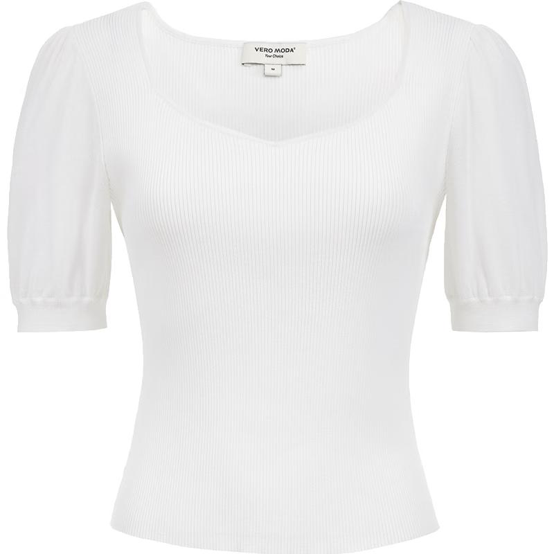 VEROMODA Women s Square Neck Puff Sleeve T-Shirt S