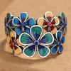 1PC Flowering Ring Women's Atmosphere Retro Ethnic Style Opening Adjustable Creative Index Finger Ring