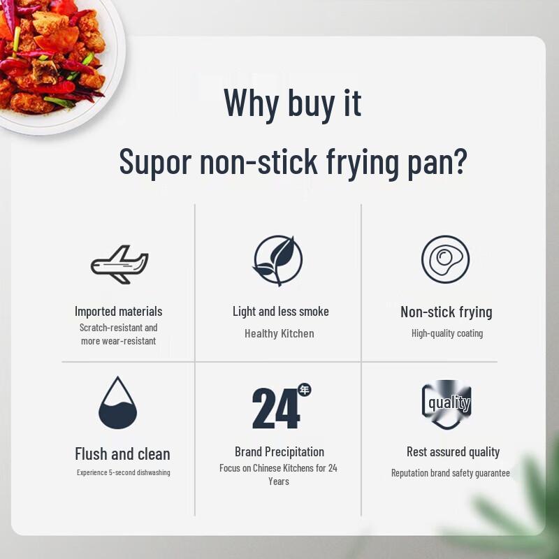 Supor 28cm Non-stick Frying Pan with Lid