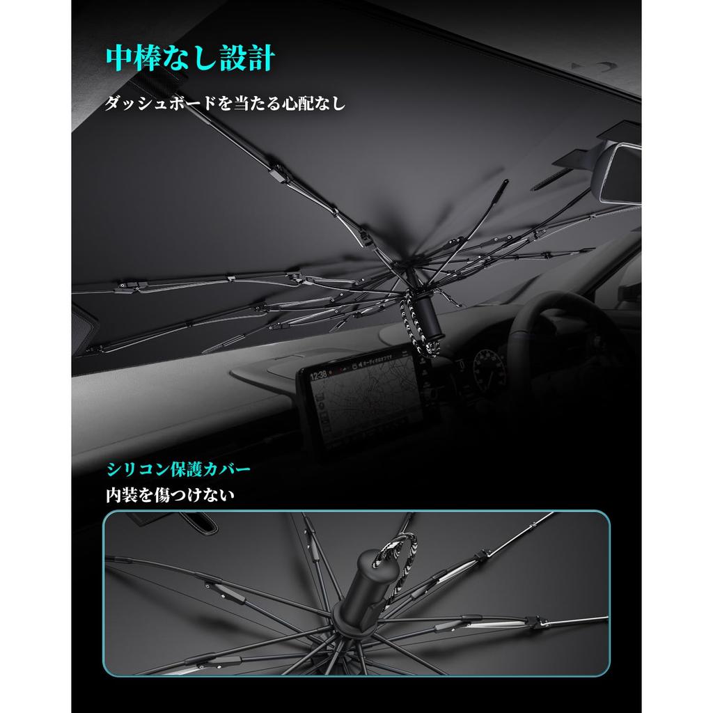 HUAHAO Car Sunshade for Honda Stepwgn RP6 RP7 RP8 Umbrella 10 Reinforced Heat UV Easy Installation Windshield Stepwgn Interior Parts - Style, Ribs,