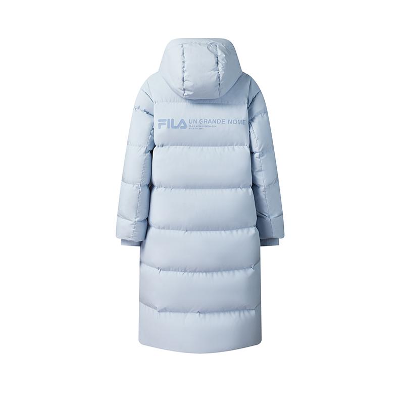 Fila Original RGB Colorful Fashion Simple Personality Retro Classic Versatile Casual Daily Comfortable Warm Long Hooded Down Jacket F11W549905F-BU