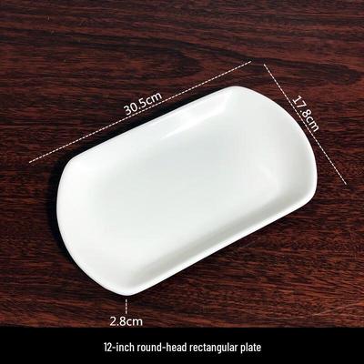 White Ceramic Rectangular Serving Tray