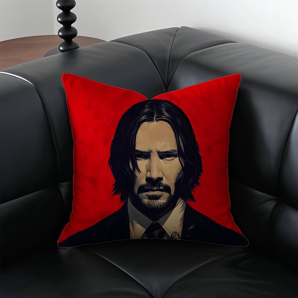 

JJohn WWick Handsome Pillow Case Antidustmite Pillowcase Invisible zipper silky short plush Sofa cushion cover 30X30cm