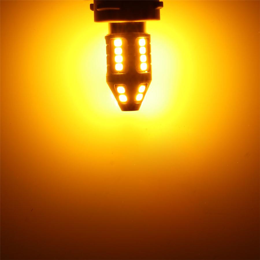 2pc Canbus No Resistor No Flash Amber BAU15S 7507 PY21W 1156PY 30SMD 2835 LED Bulbs