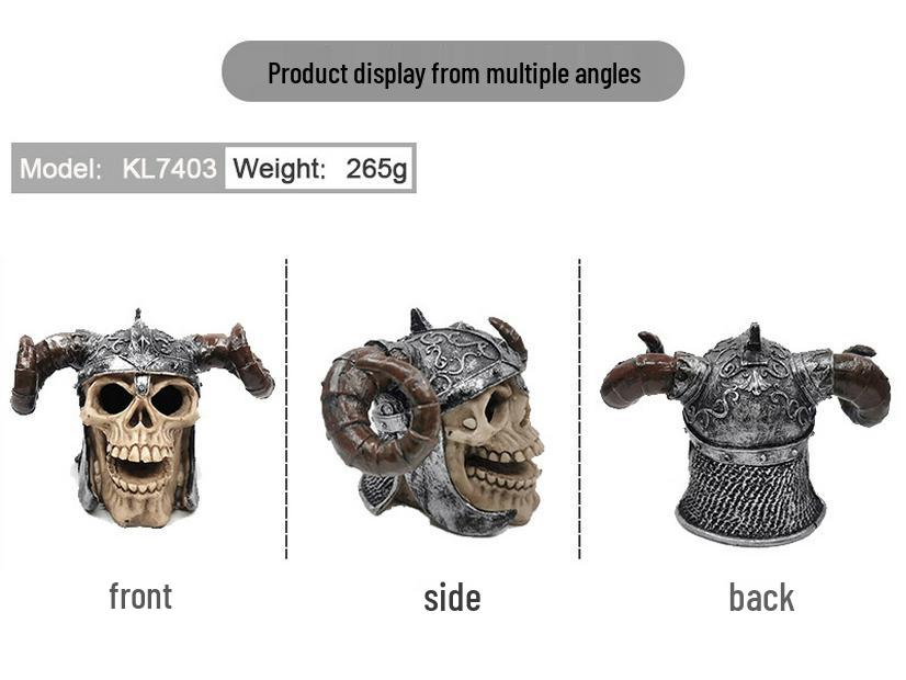 T-Rex Skull & Bone Reptile Tank Decor, Halloween Prop