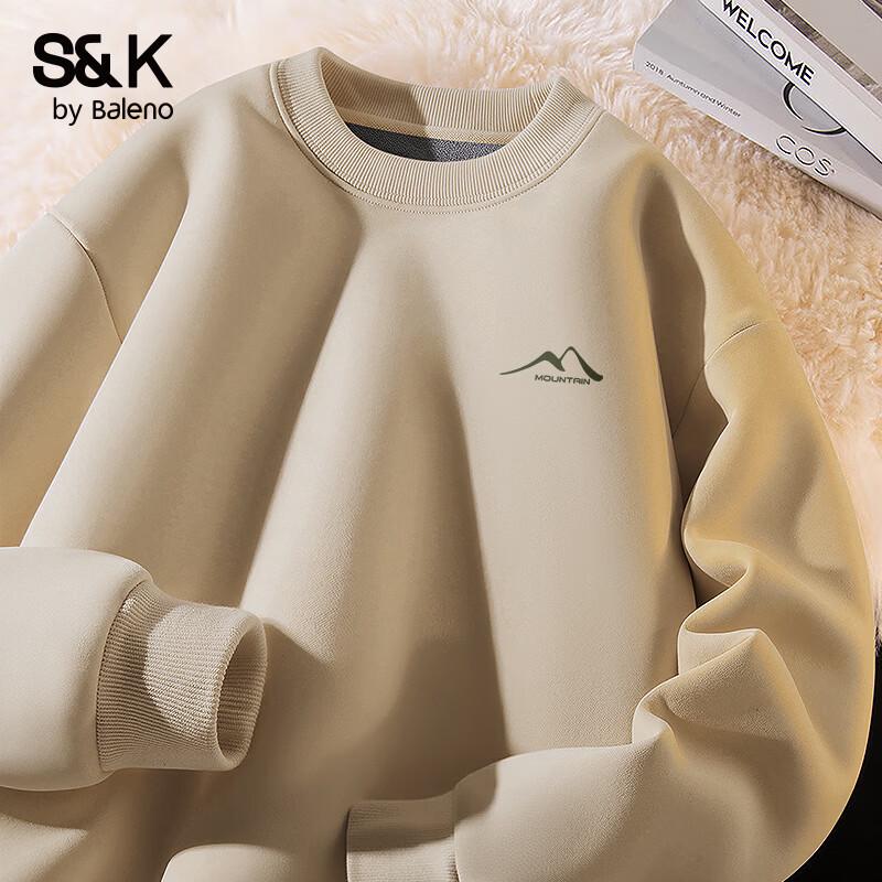 Baleno Men s S&K Series Fleece Lined Loose Fit Crew Neck Sweatshirt M