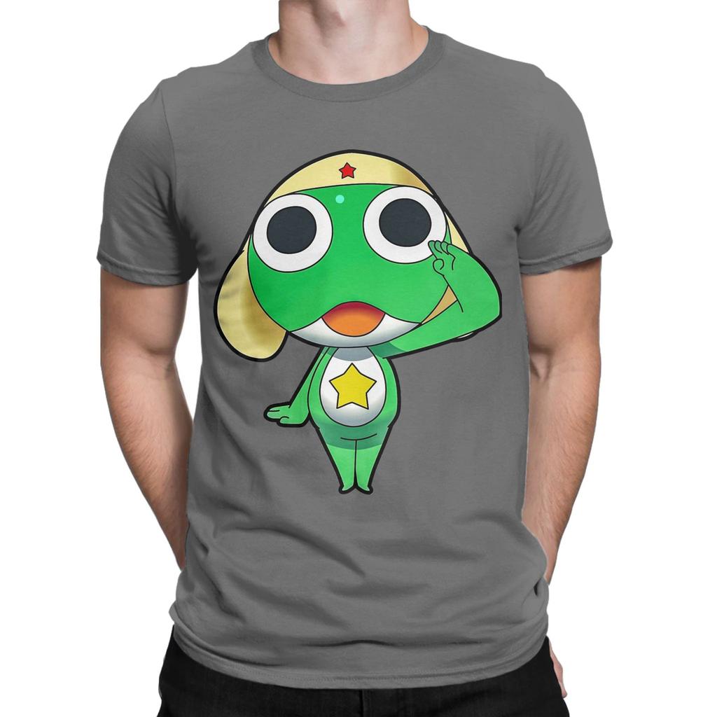 Cute Cartoon Sgt Frog Keroro TShirt for Men Women  Humorous Cotton Tee Shirt Round Neck Short Sleeve T Shirt New Arrival Tops