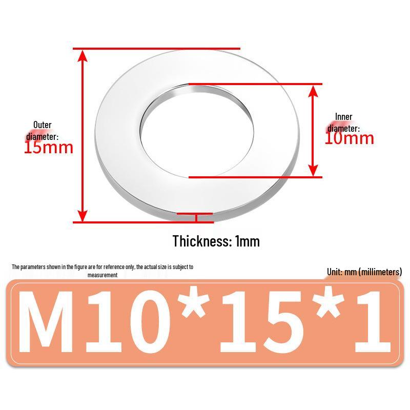 Jin Juntai Thick & Thin Stainless Steel Flat Washer, Round M10-M36