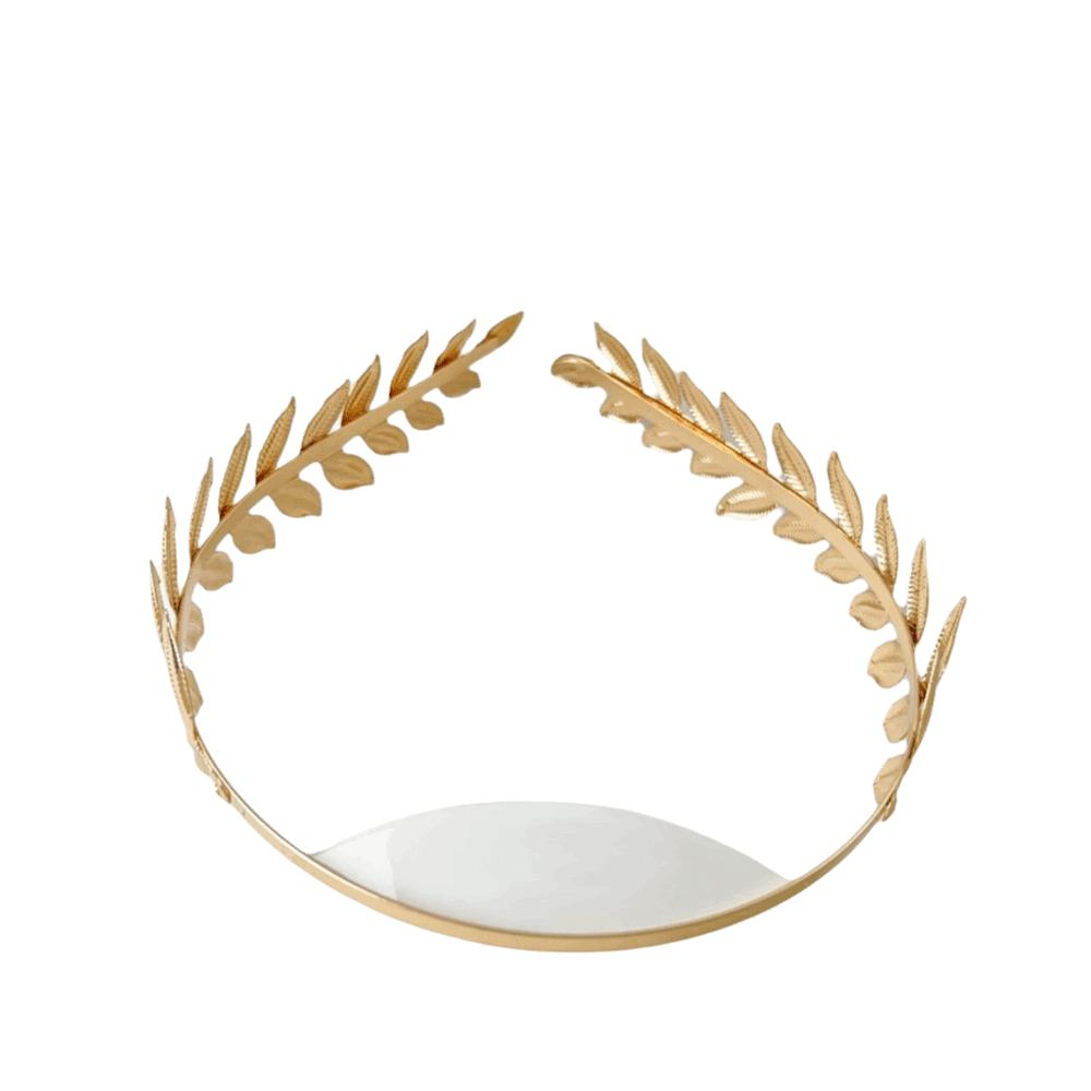 Elegant Women Tiara Golden Leaf Headdress Baroque Bridal Wedding Hair Jewelry Bridal
