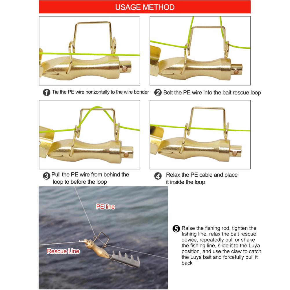 Recuperator Momeală Pescuit Salvare Momeală Tare Echipament cu Fir 30M Momeală Peste Blocat Momeală Agățată Fund Recuperator Accesorii Pescuit