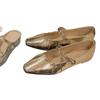 Sheepskin Version~ Genuine Leather French Gentle Inner Height Increase Silver Light Mouth Single Shoes Women's One-word Buckle Mary Jane Sho