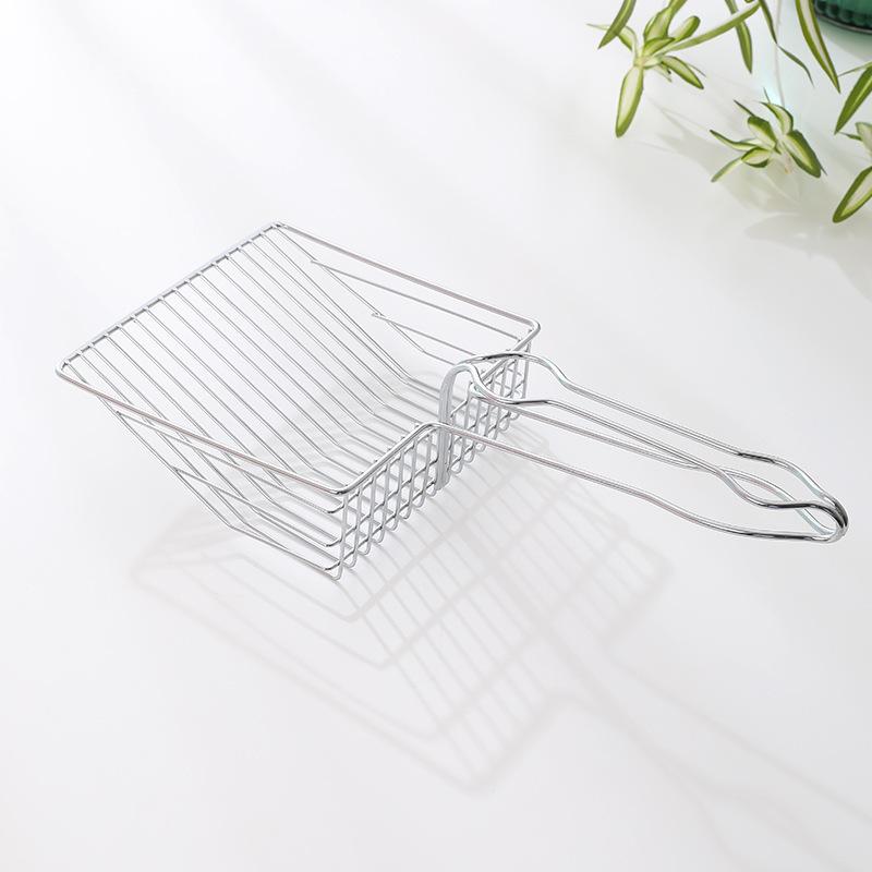 

Cat litter shovel Fine hole cat shit shovel Large suitable for all kinds of cat litter Wooden handle Metal stainless steel cat litter shovel material