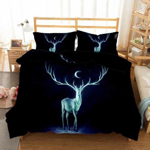 3D Animal Deer Bedding Set Quilt Cover and Pillowcase Single Double Queen King