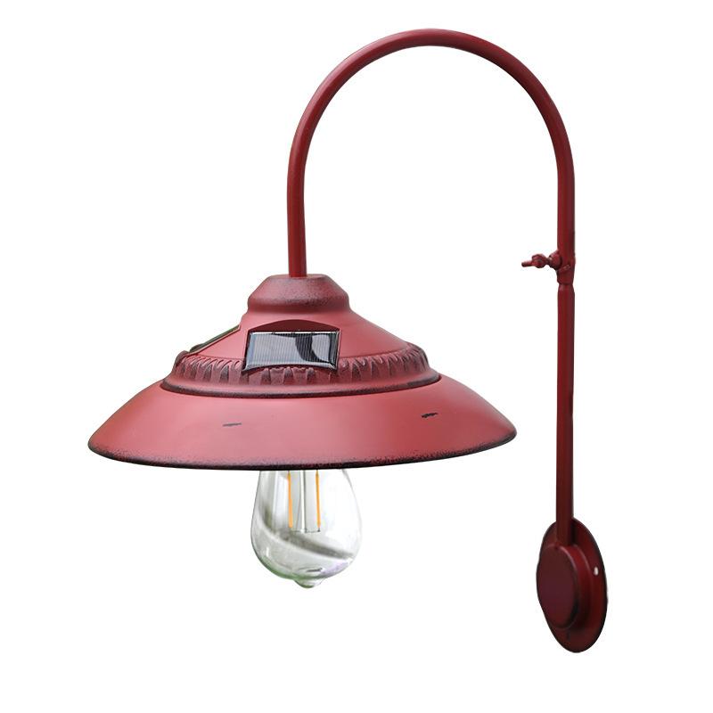 Retro Green Solar High-Brightness Wrought Iron Wall-Mounted Garden Light Decor.