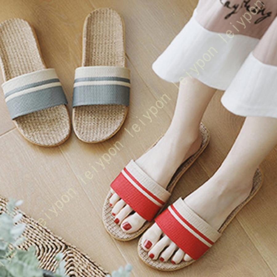

DJIJH Flat Sandals, Women s Beach Sandals, Flat, Lightweight, Resort Slippers, Summer, Flax, Men s, Room Use, Indoor Shoes, Non-Slip, Washable,