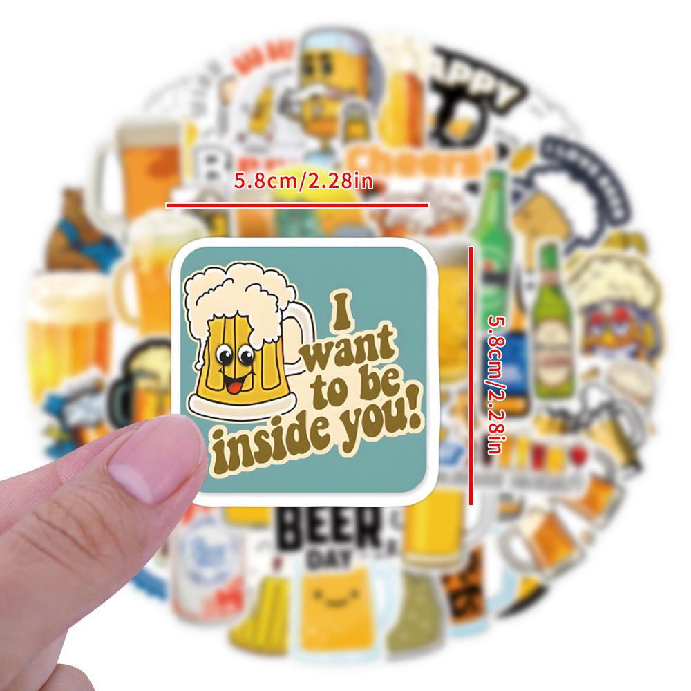 55 Neue Bier Bier Doodle Aufkleber Roller Koffer Wasserbecher Cartoon Aufkleber