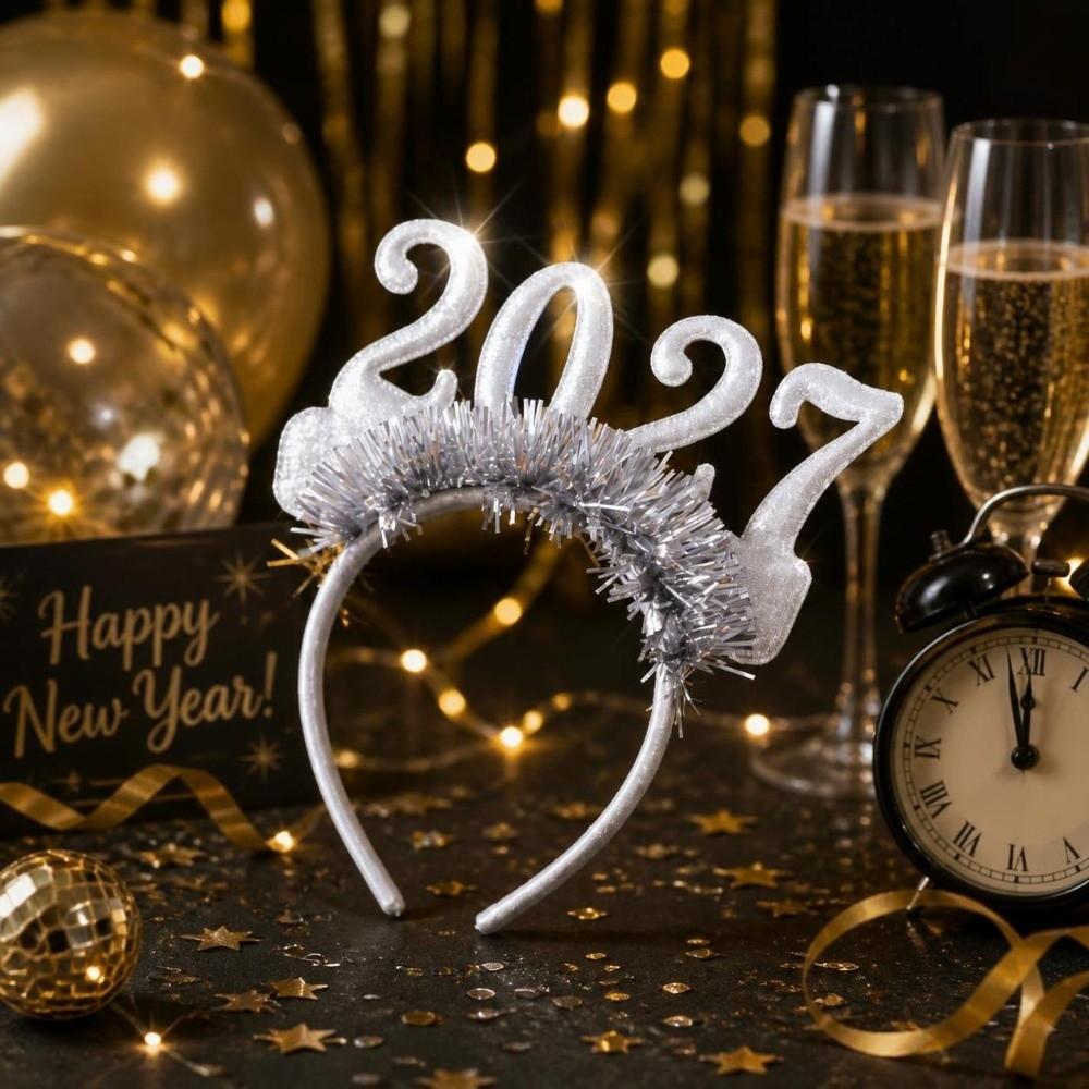 Cute New Year Decorative Glasses Sequin Star Strip Headwear Christmas Headpiece Holiday Gifts