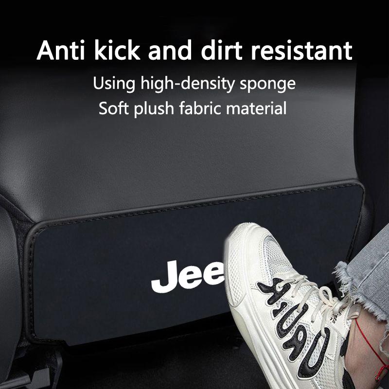 Car Back Protector Cover Seat Back Mat Anti-Kick Cushion Pads For Jeep Renegade Wrangler Compass Gladiator Cherokee Accessory