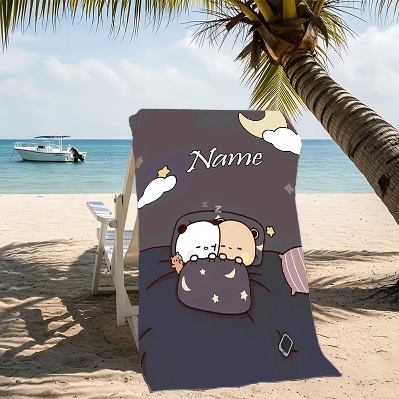Customizable personalized beach towels Bubu Dudu themed designs.Suitable for the beach, yoga, sports;ideal as beach accessories