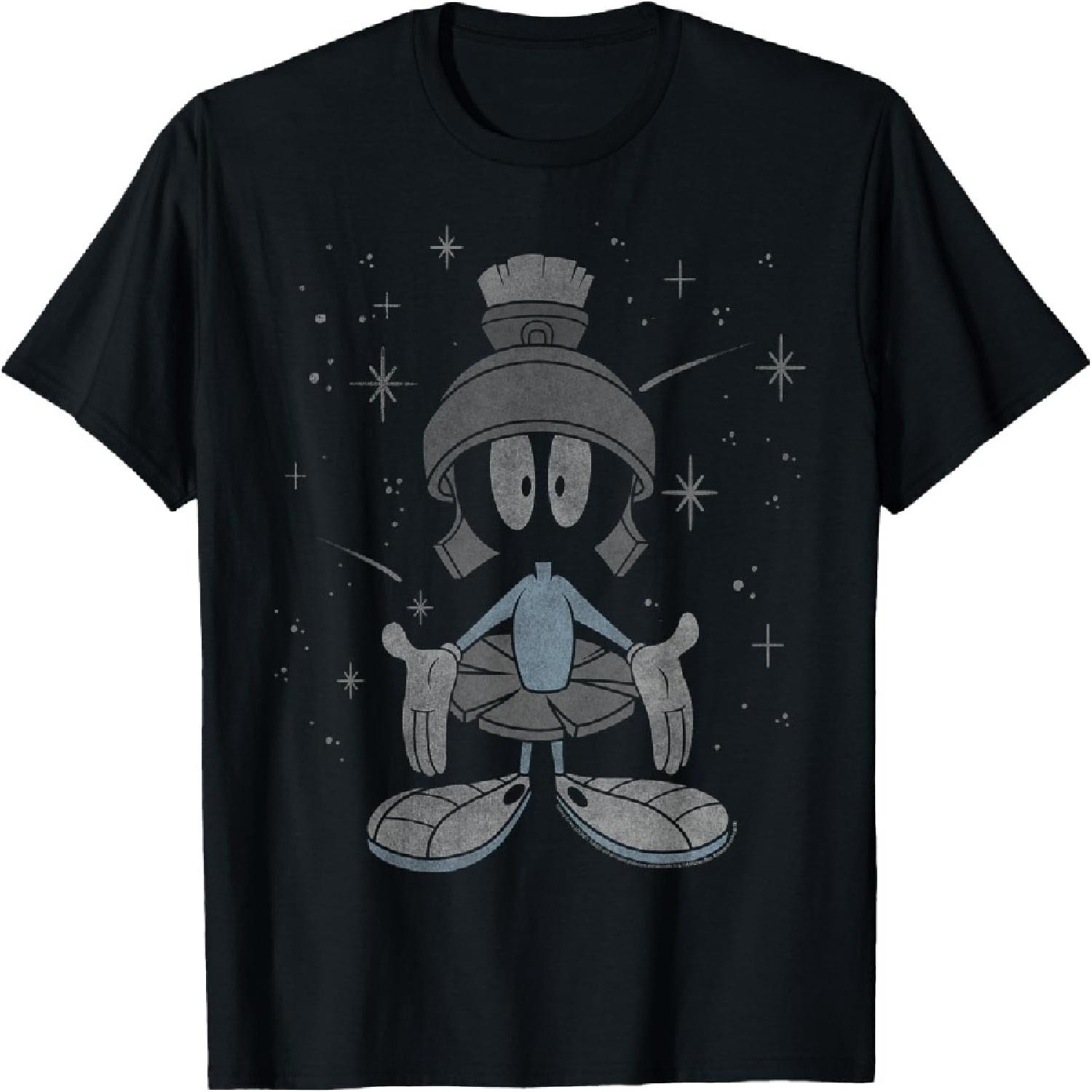 Looney Tunes Marvin The Martian Galaxy Portrait T-Shirt S