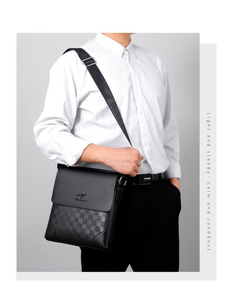 Men's High-End Vertical Crossbody Business Bag - Large Capacity Casual Messenger Briefcase