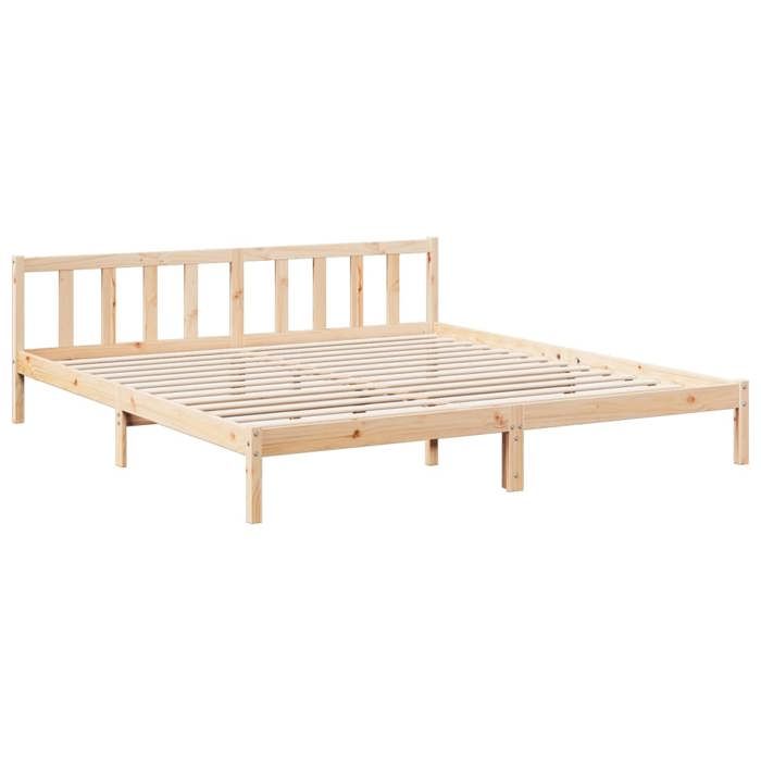 VidaXL Cadre de lit extra long sans matelas 180x220 cm bois massif pin, lit, meuble de chambre à coucher, lit en bois, lit 852452