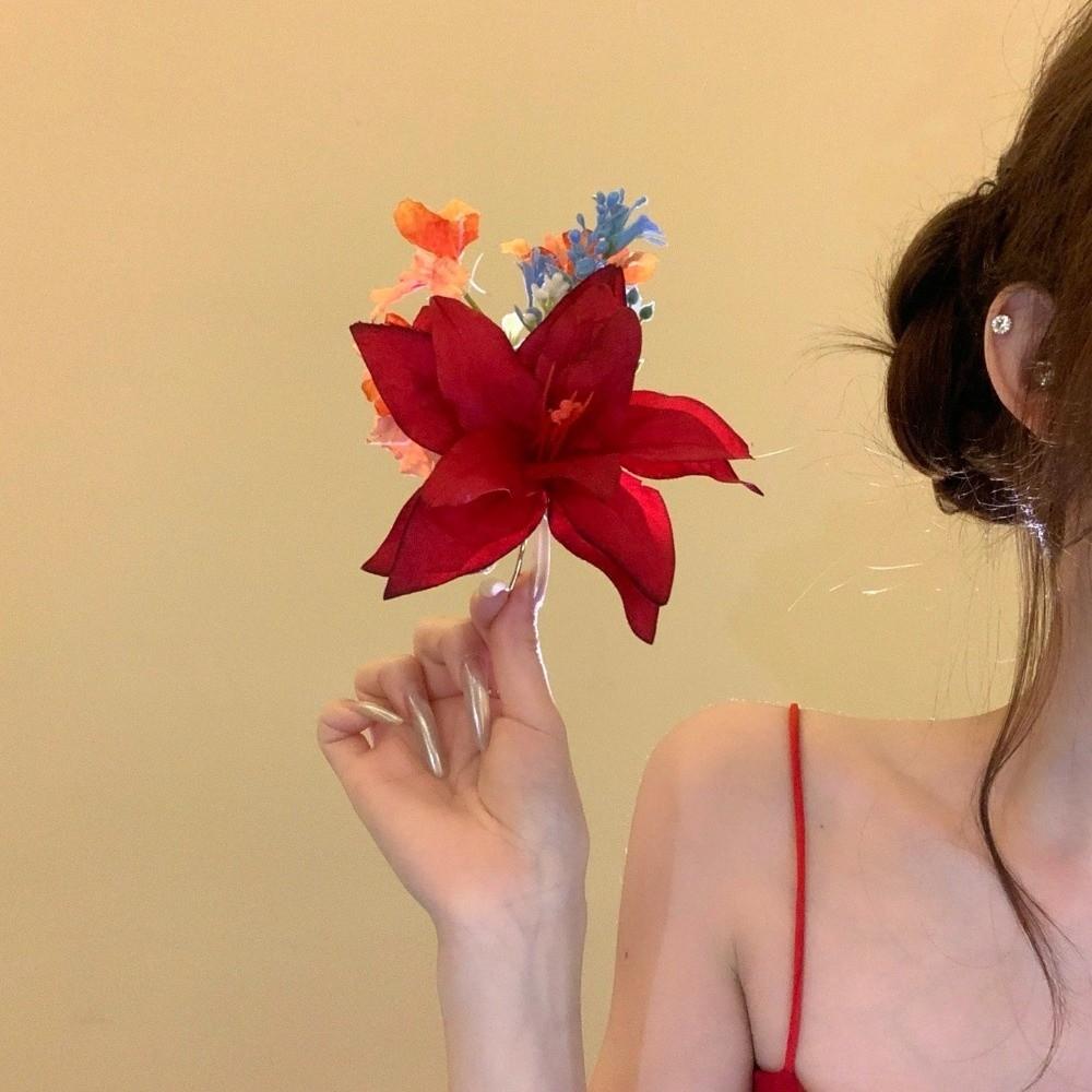 Fairy Thai Hair Fork Simulation Flower Bride Hair Accessories Headwear Flower Hair Stick  Beach