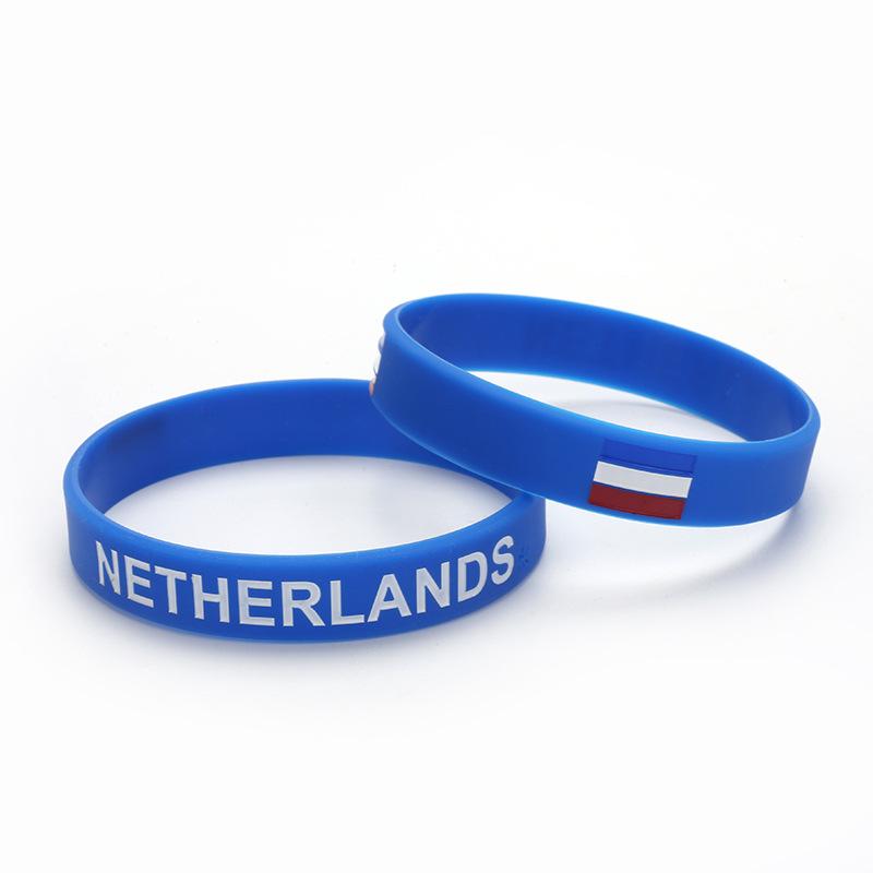 Football World Cup Bracelet Argentina France Brazil Netherlands United States Portugal Italy Flag Silicone Bracelet