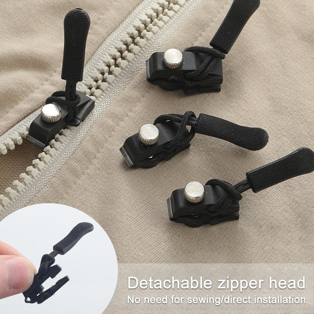 Universal Zipper Repair Kit Quick Instant Detachable Zipper Head Replacement Zipper Slider Pull for Jacket Bags Coat Free Sewing