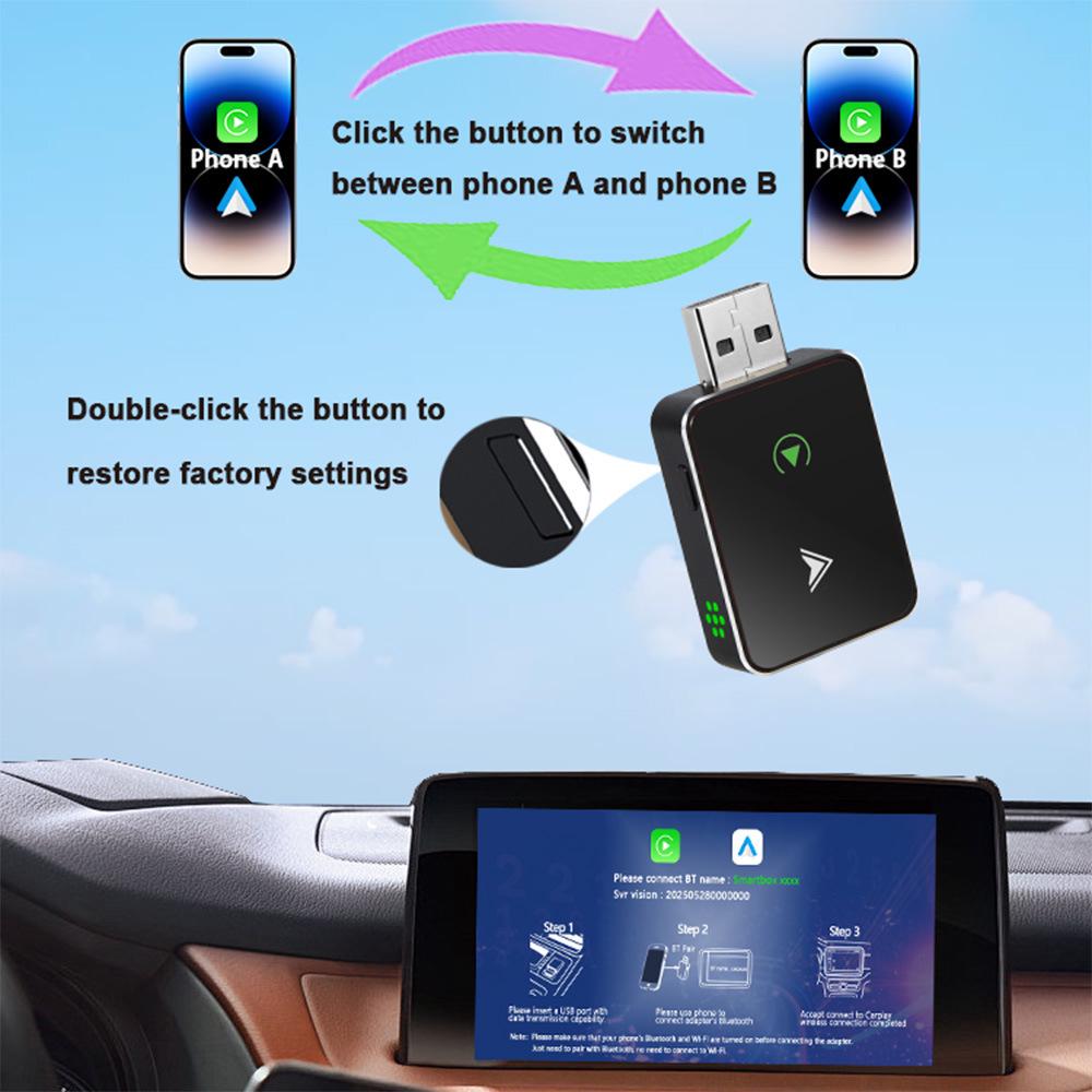 Kabellose 2-in-1 CarPlay & Android Auto Smart-Navigationsbox