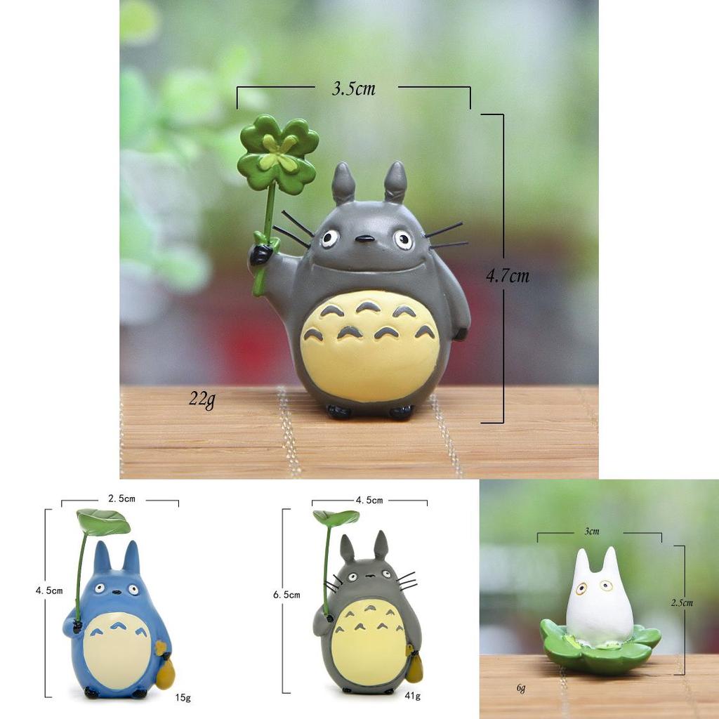 Resin Cartoon Totoro Miniature Garden Scene With Leaf Design For Home Decor And Gift Giving