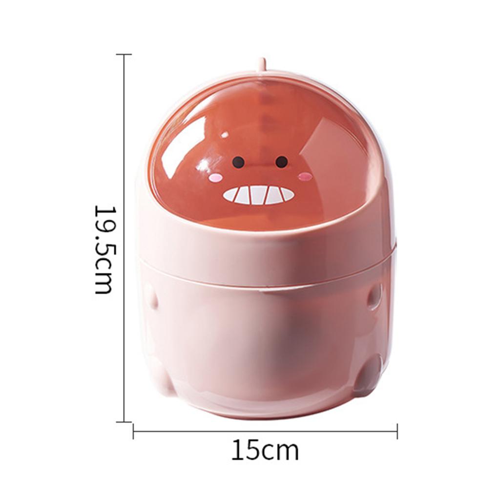 Desktop Trash Can Multifunctional Storage Bucket   Cover Cartoon Container Small Waste Bin for Home School