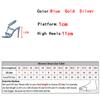 Fashion Liyke Fashion Rhinestone Buckle Narrow Band Sandals Women Sexy Square Toe Wedding Banquet Shoes Thin High Heels Golden Sandalias