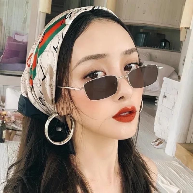 Fashion Punk Square Sunglasses Women Luxury Brand Small Frame Sun Glasses Female Rectangle Metal Mirror Shades UV400 Eyewear