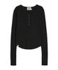 ERER Henley Neck Soft T-Shirt Black