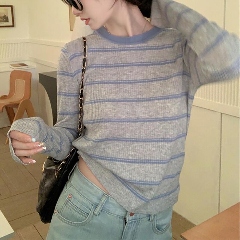 TonLion Women's Color Block Stripe Knit Sweater