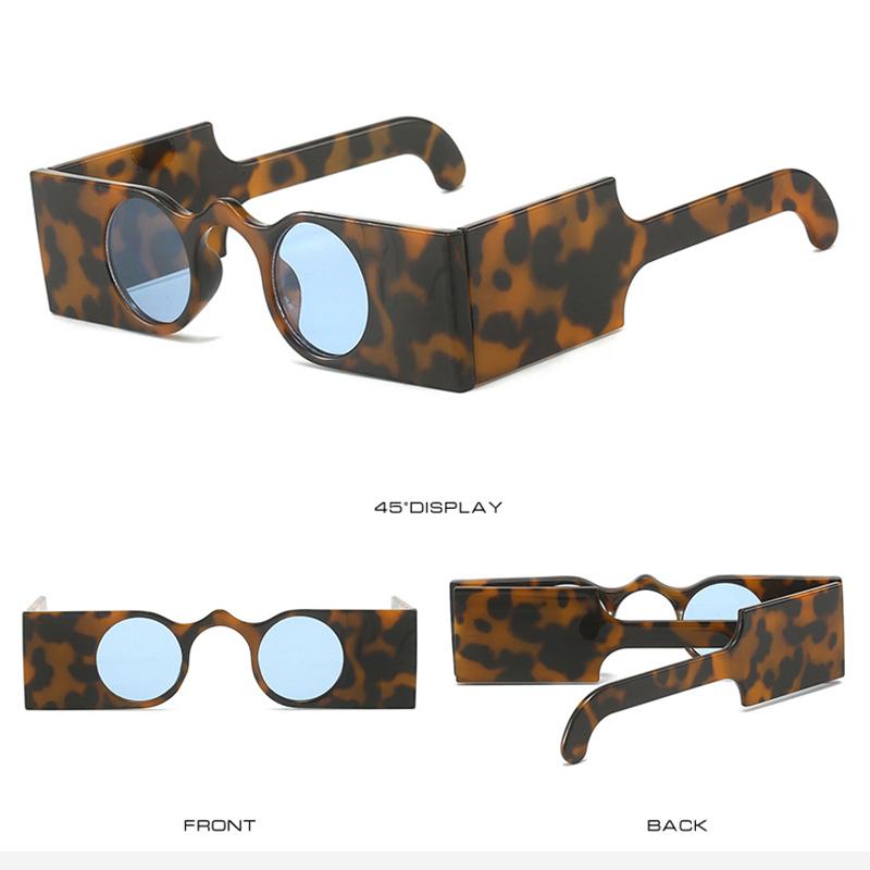 Vintage Unique Square Sunglasses Women For Men Sun Glasses Punk Luxury Brand Designer Hip Hop Small Round Lens Wide Leg Shades