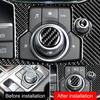 2 bucăți din fibră de carbon reală, consolă centrală pentru mașină, capac pentru buton de volum multimedia, ornamente de protecție pentru Mazda 3 6 CX-5 CX-9 2017