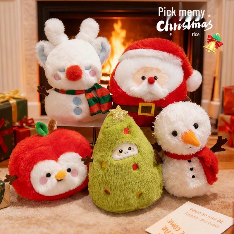 Children's Plush Santa and Snowman Christmas Dolls Gift