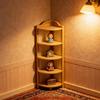 1/12 Dollhouse Simulation Miniature Corner Storage Rack Display Shelves Model Dollhouse Retro Scene Furniture Decoration Toys