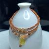 Bijoux en cristal naturel, cristal fraise doré avec forme, bracelet à trois cercles en grès.