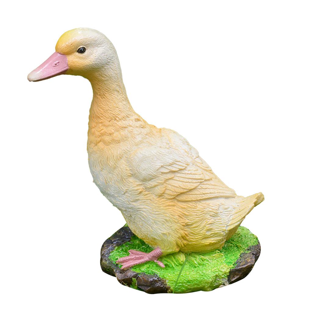 Duck Ornament Simulation Resin Landscape Duck Statue Weather Resistant Vivid Cute Animal Sculpture