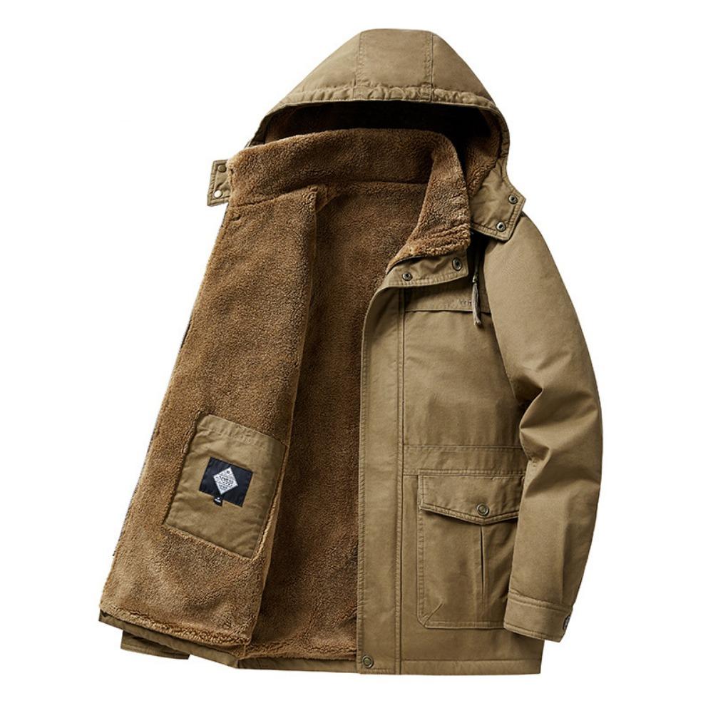 New Brand Men's Casual Jacket Fashion Thick Winter Parkas Male Fur Trench Overcoat Heated Warm Jackets Coats Parka Men