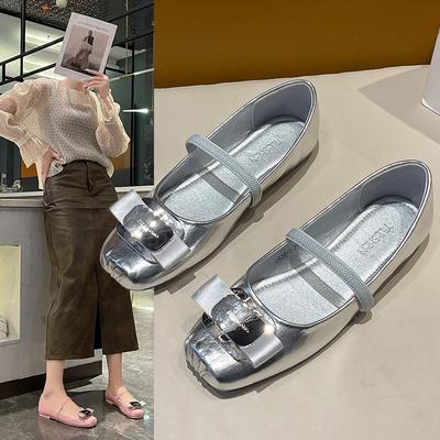 Mode Pumps Damenschuhe Mary Jane Niedriger Absatz Eckige Zehenpartie Kawaii Frühling Sommer Flach Bequem Elegant Rosa Absatzschuhe für Mädchen Luxus