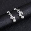 Korean Version of Pearl Necklace Earrings Set Bridal Dress Versatile Accessories Fashionable Small Fresh Alloy Electroplating Two-piece Set