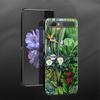 Phone Case For Samsung Galaxy Z Flip3 5g Back Pc Case For Samsung Z Flip Capa Black Shell Hard Fundas Vintage Banana Leaf Flower
