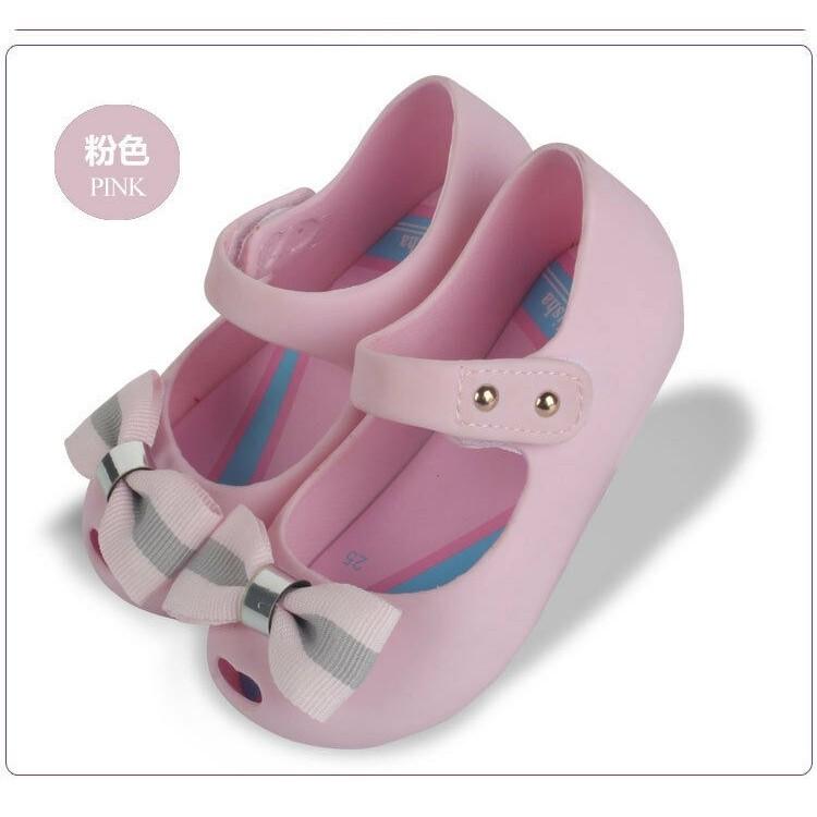 Charming Mini Melissa Girls British College Wind Bow Tie Kid Shoes For Stylish Children