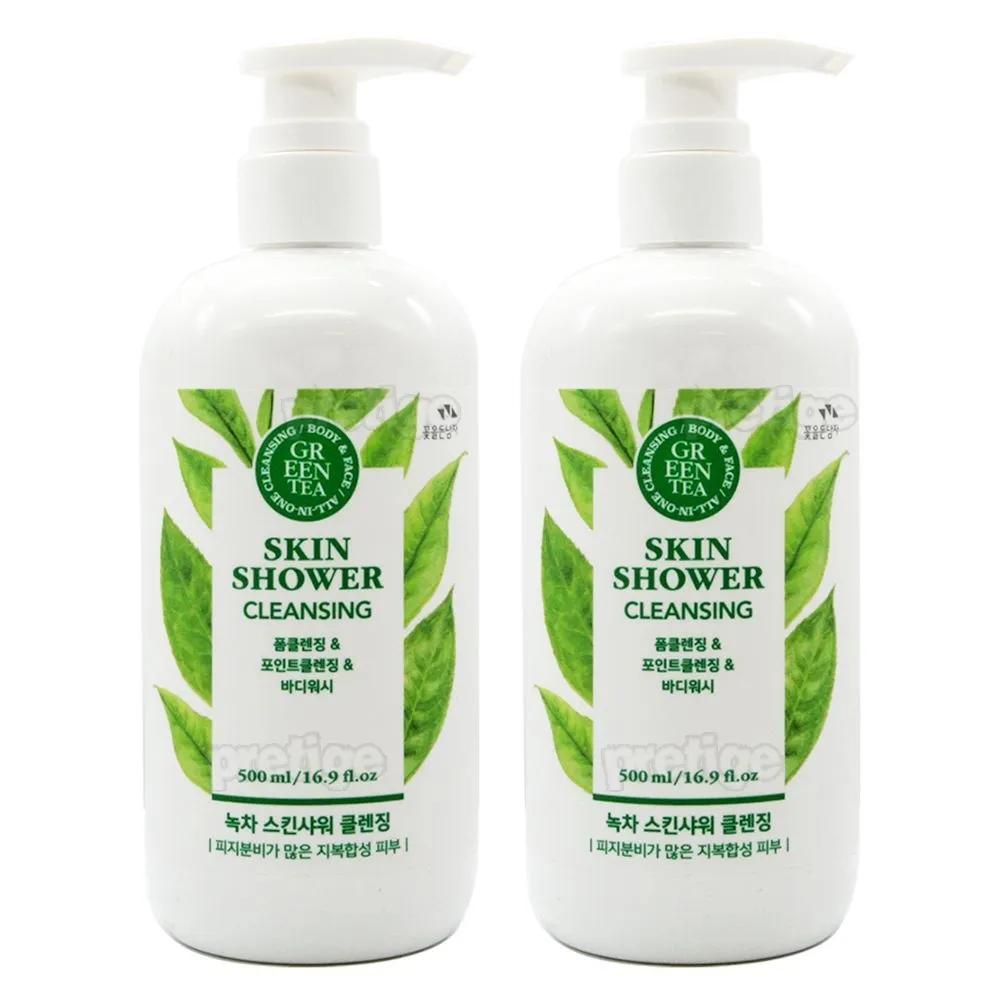 Man with Flowers Skin Shower Cleansing - Green Tea 500ml + 500ml
