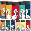 Funny Cartoon Duck Goose Phone Case For Samsung Galaxy Z Flip3 Flip4 Flip5 Case Shell For Z Flip 3 4 5 6 7 Hard Folding Cover